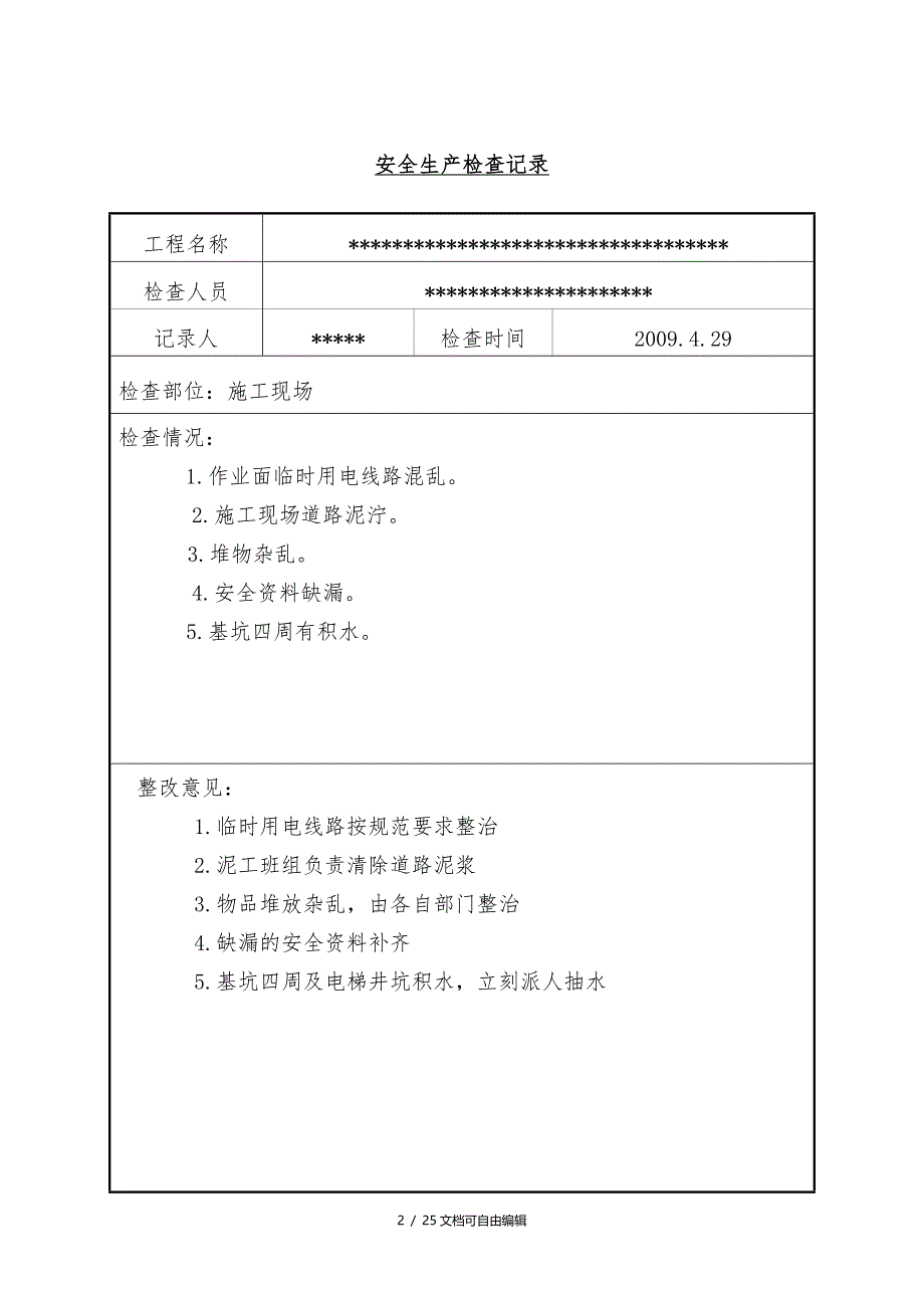 工地安全检查记录_第2页