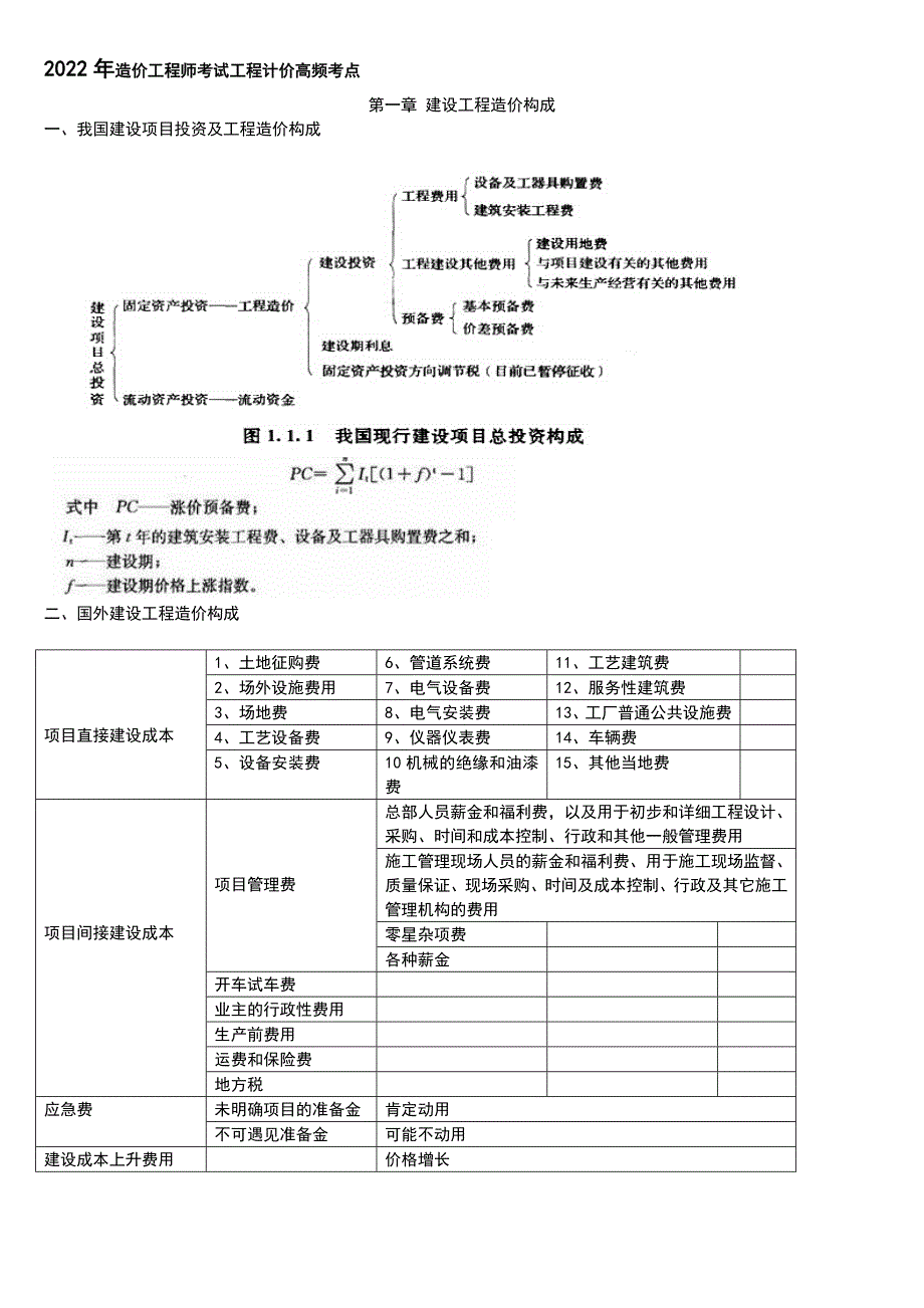 2022年造价工程师考试工程计价高频考点.docx_第1页