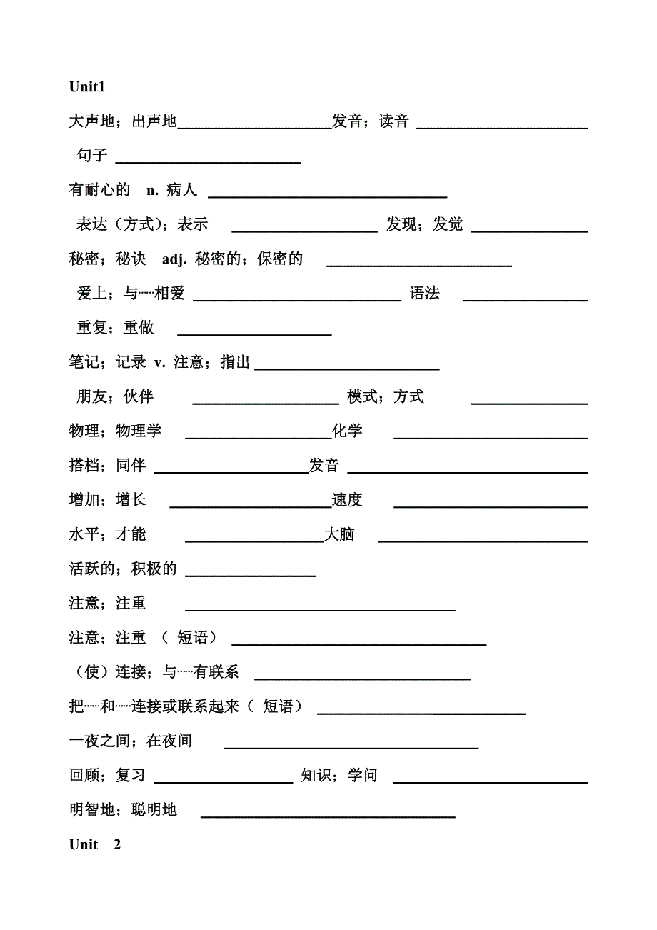 新人教2014九年级英语听写单词表_第1页