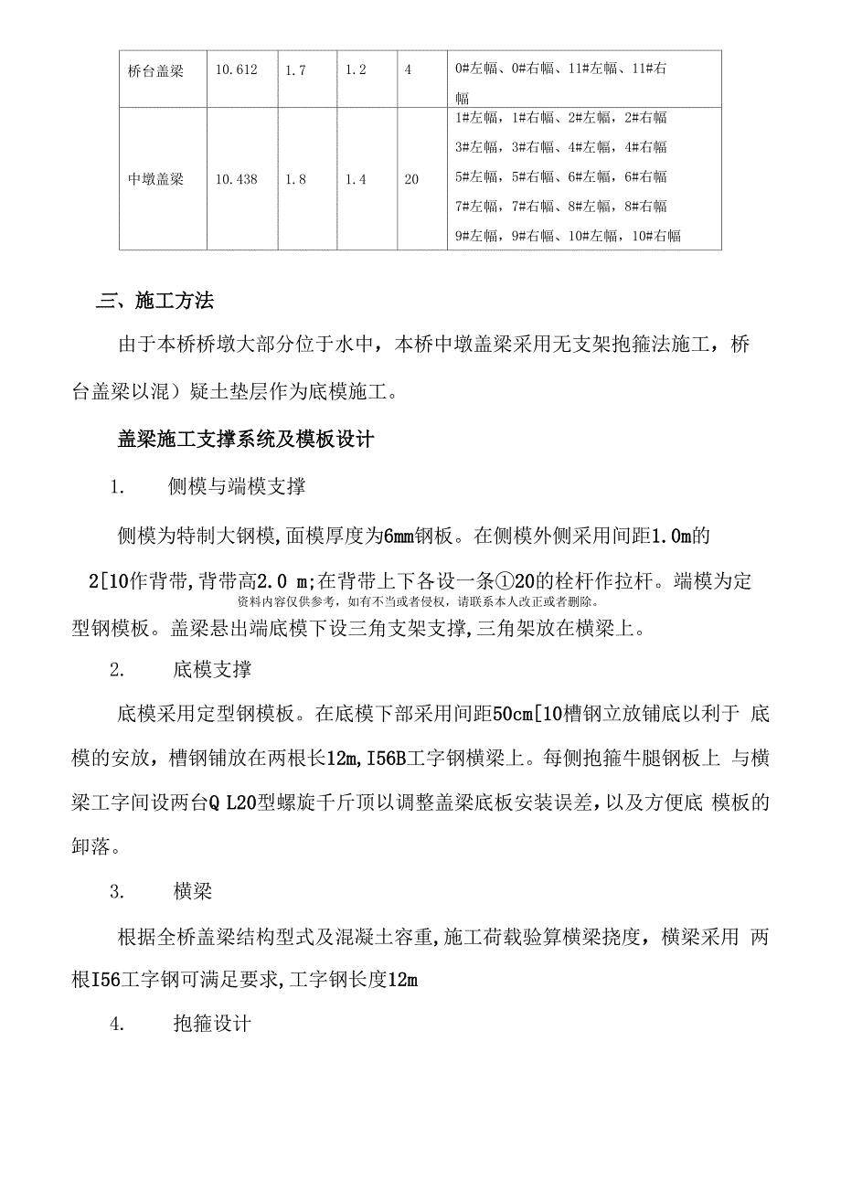 月儿湾桥盖梁专项施工技术方案模板_第2页