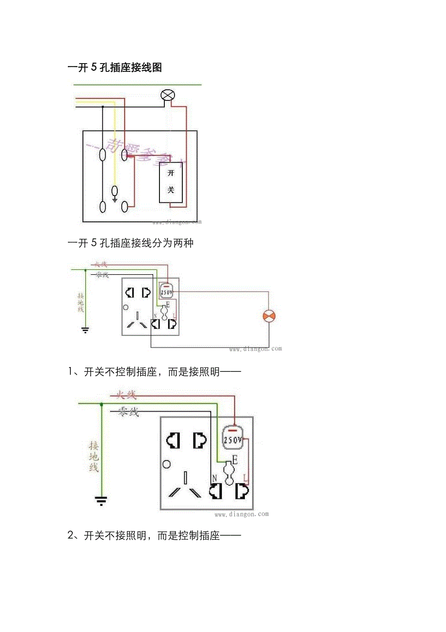 家装常用开关接线图_第1页