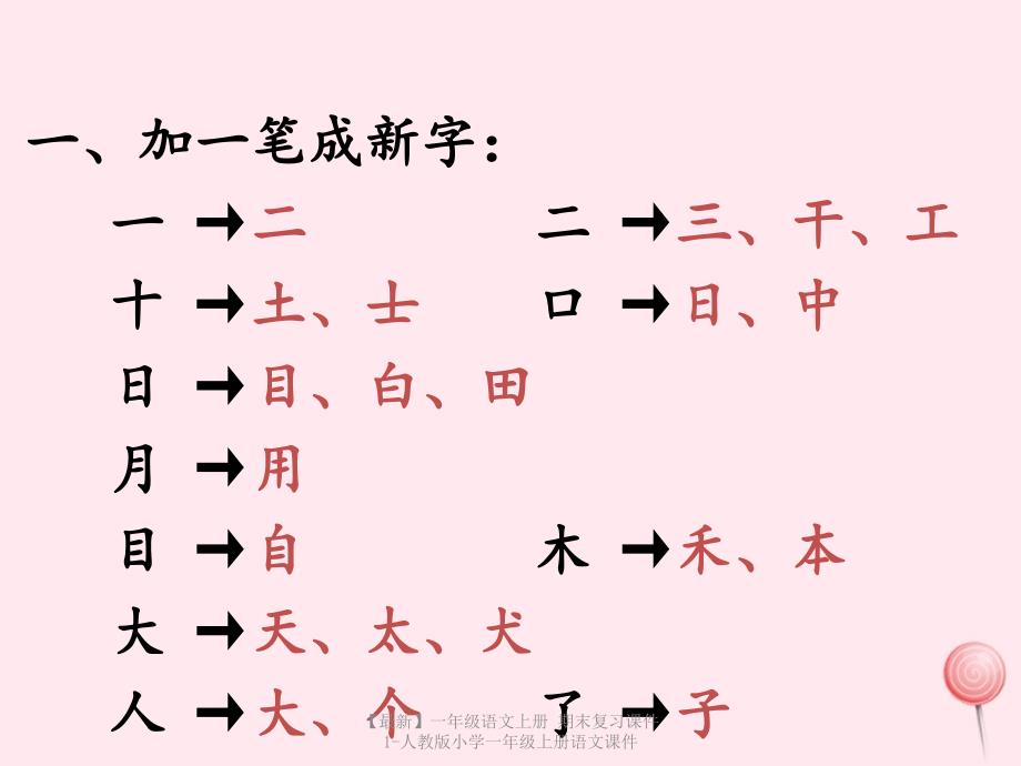 【最新】一年级语文上册 期末复习课件1-人教版小学一年级上册语文课件_第2页