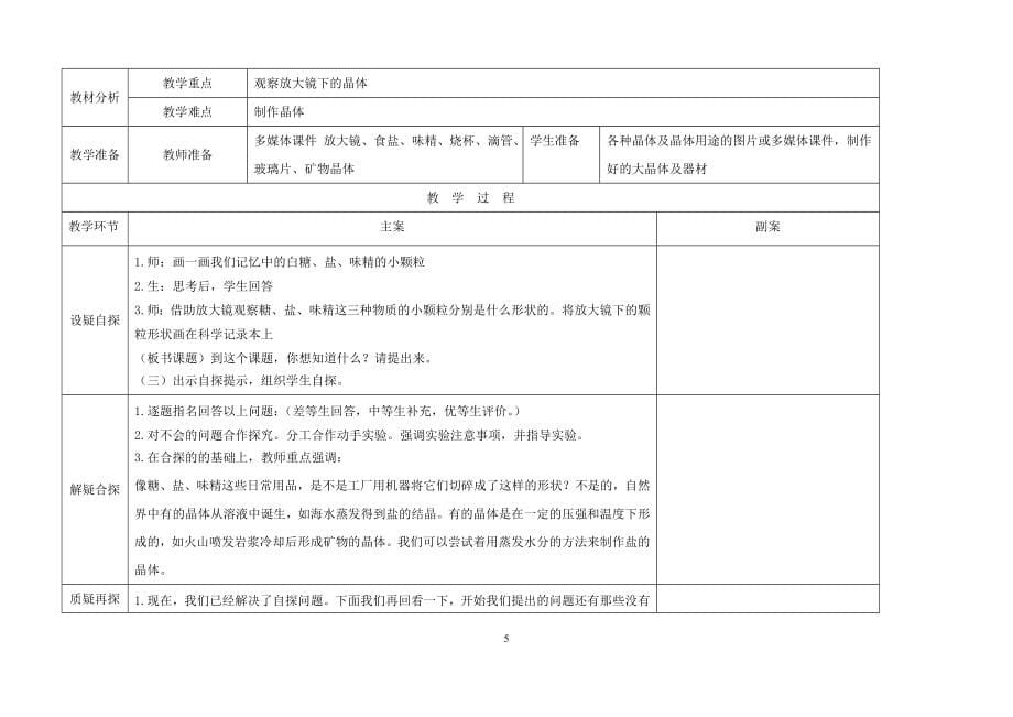 小学科学六年级下册科学教案(三疑三探教案)-学位论文_第5页