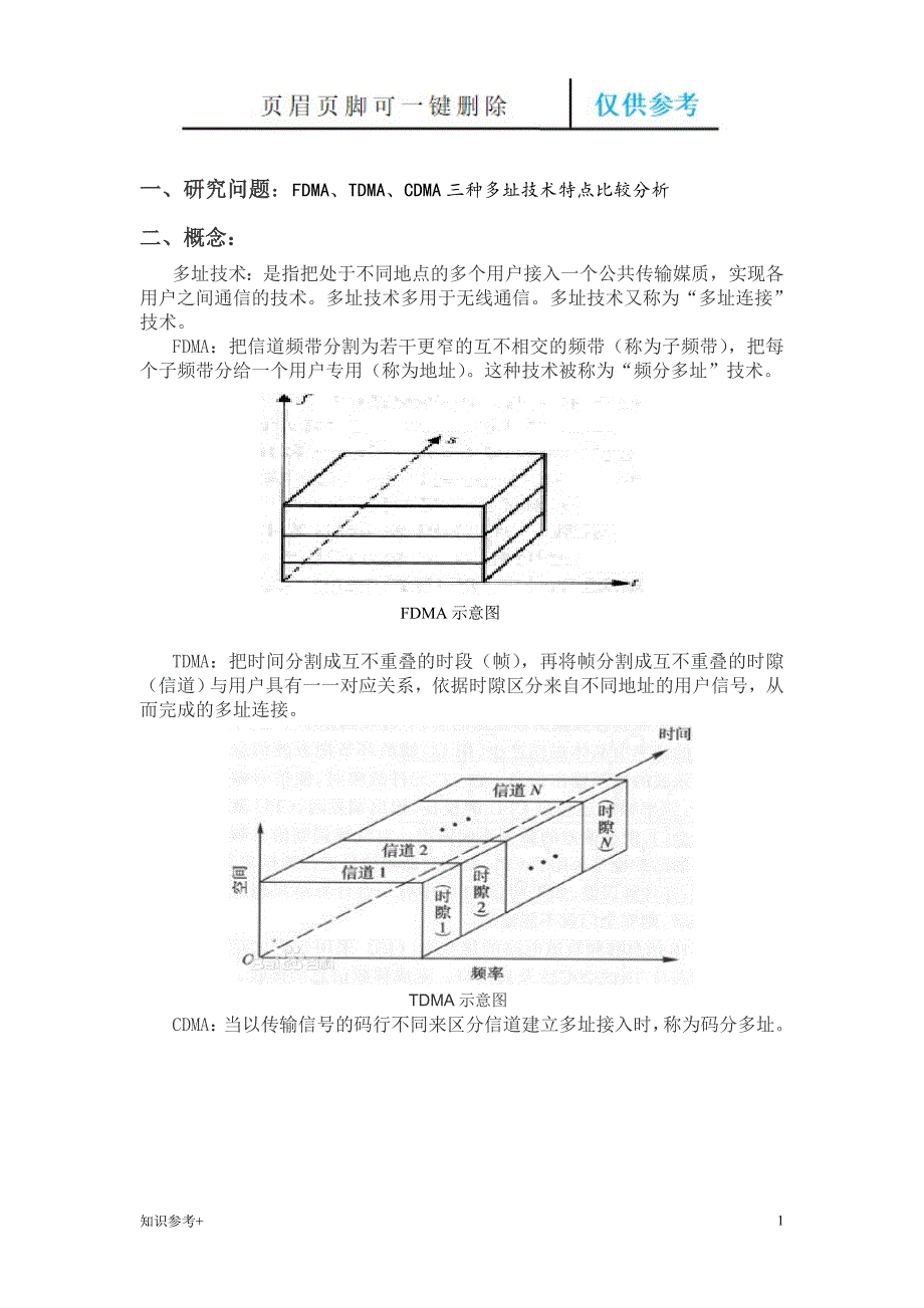 三种多址方式特性比较借鉴类别_第1页