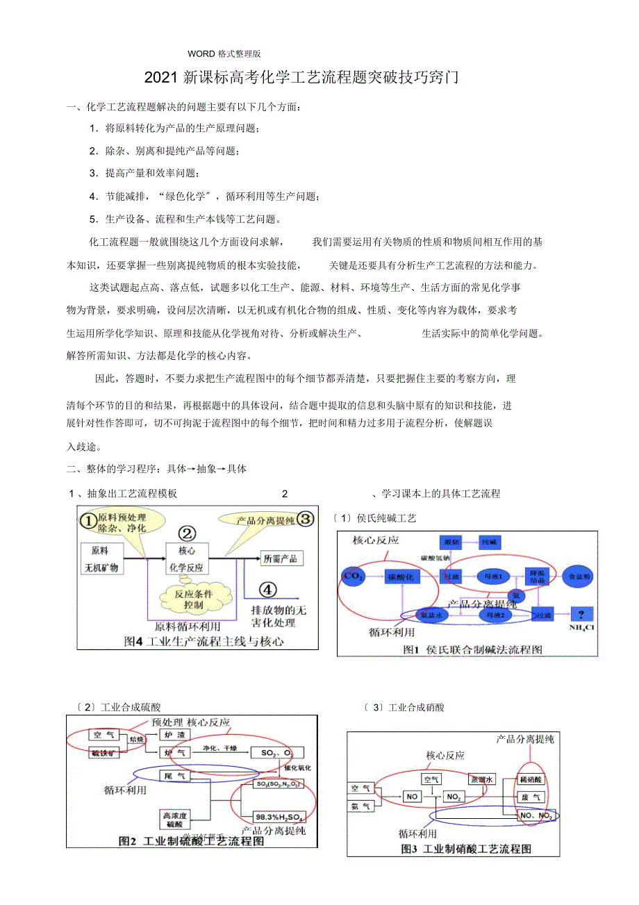 2018年新课标高考化学工业流程题专题_第1页