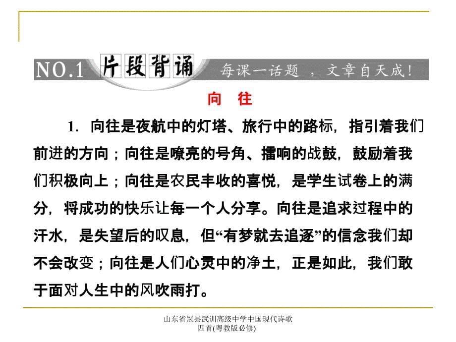 山东省冠县武训高级中学中国现代诗歌四首粤教版必修课件_第5页