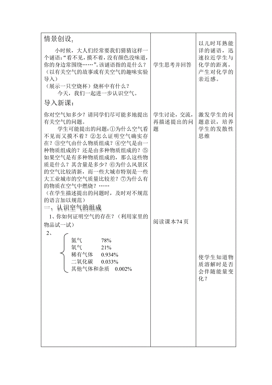 九鲁教化上第4单元第1节空气的成分教案_第2页