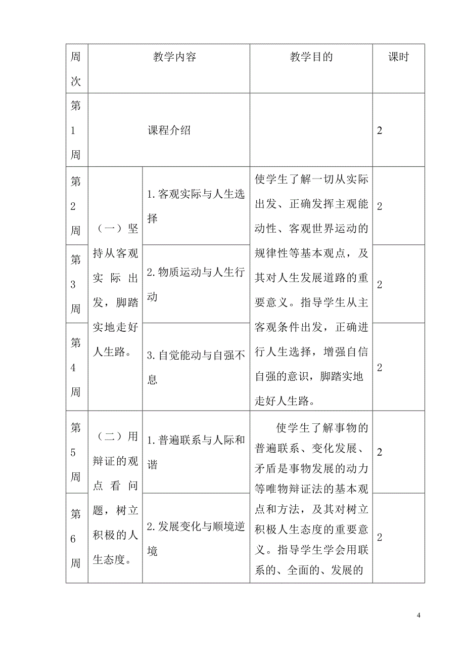 《哲学与人生》教学计划(最新整理)_第4页