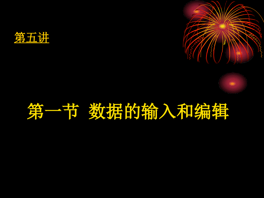 第五讲第一节数据的输入和编辑_第1页