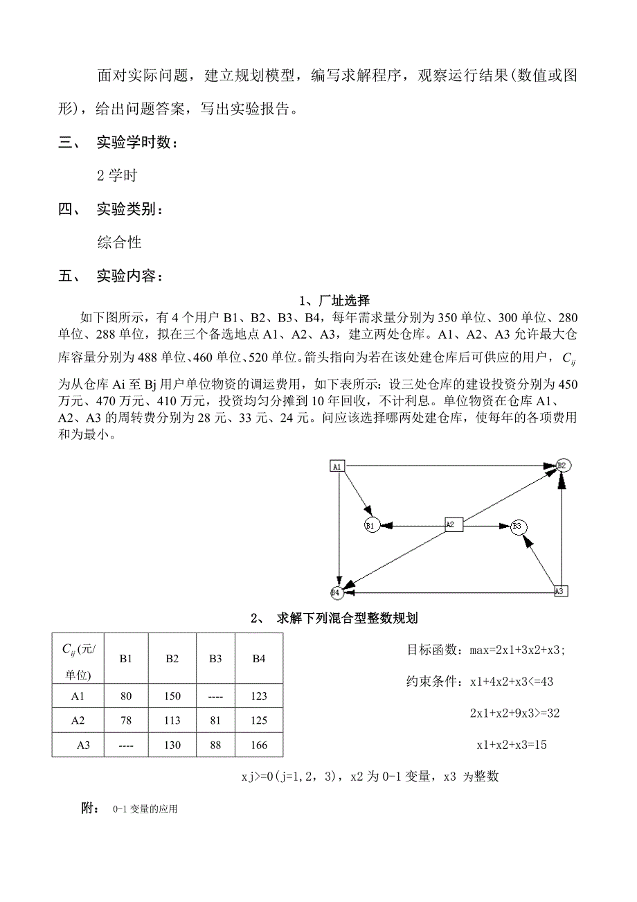 《运筹学》课程实验指导书(10级)_第4页