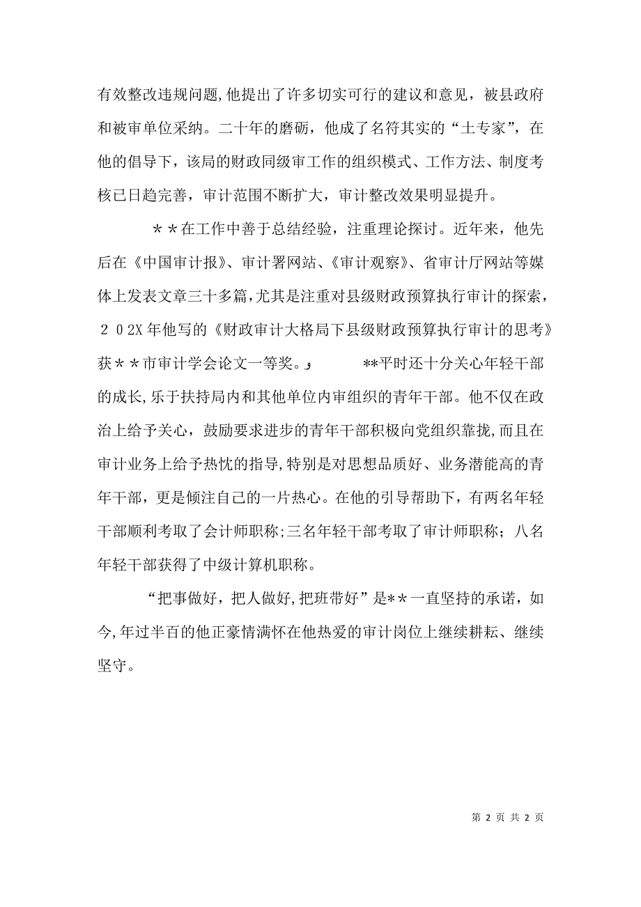 审计局总审计师个人先进事迹_第2页