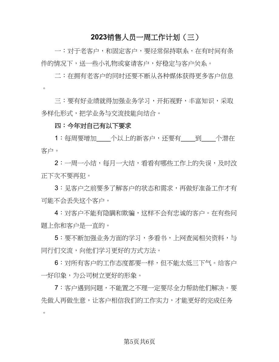 2023销售人员一周工作计划（三篇）.doc_第5页