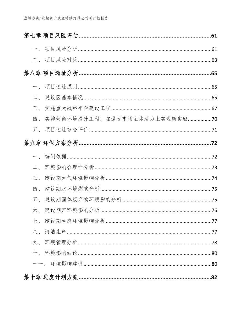 宣城关于成立特效灯具公司可行性报告（范文参考）_第5页