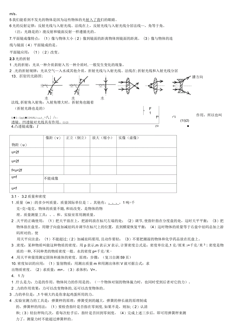 初中物理知识点填空_第2页