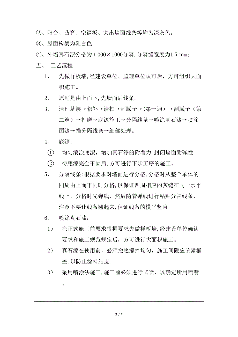 外墙真石漆施工技术交底记录_第2页