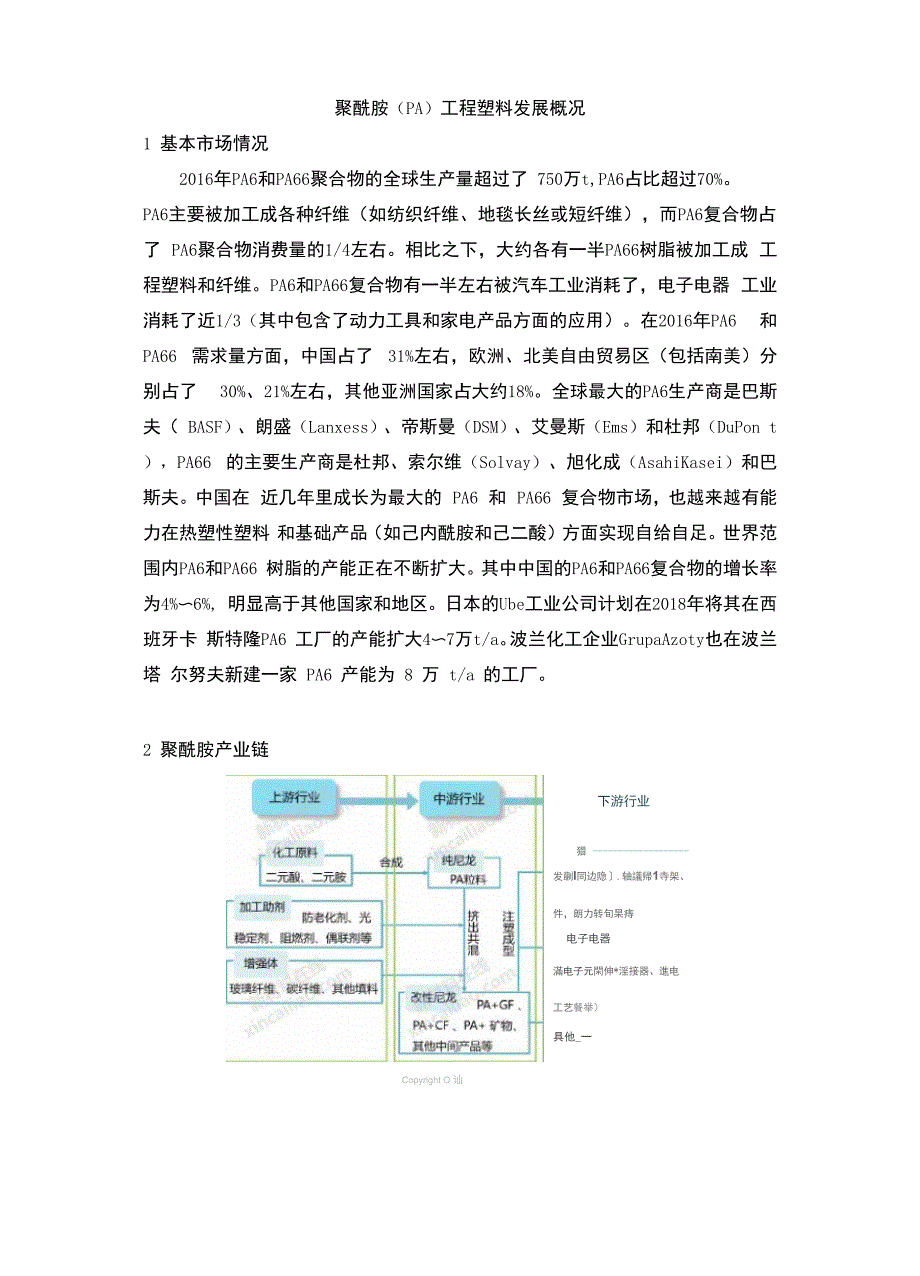 聚酰胺(PA)工程塑料发展概况_第1页