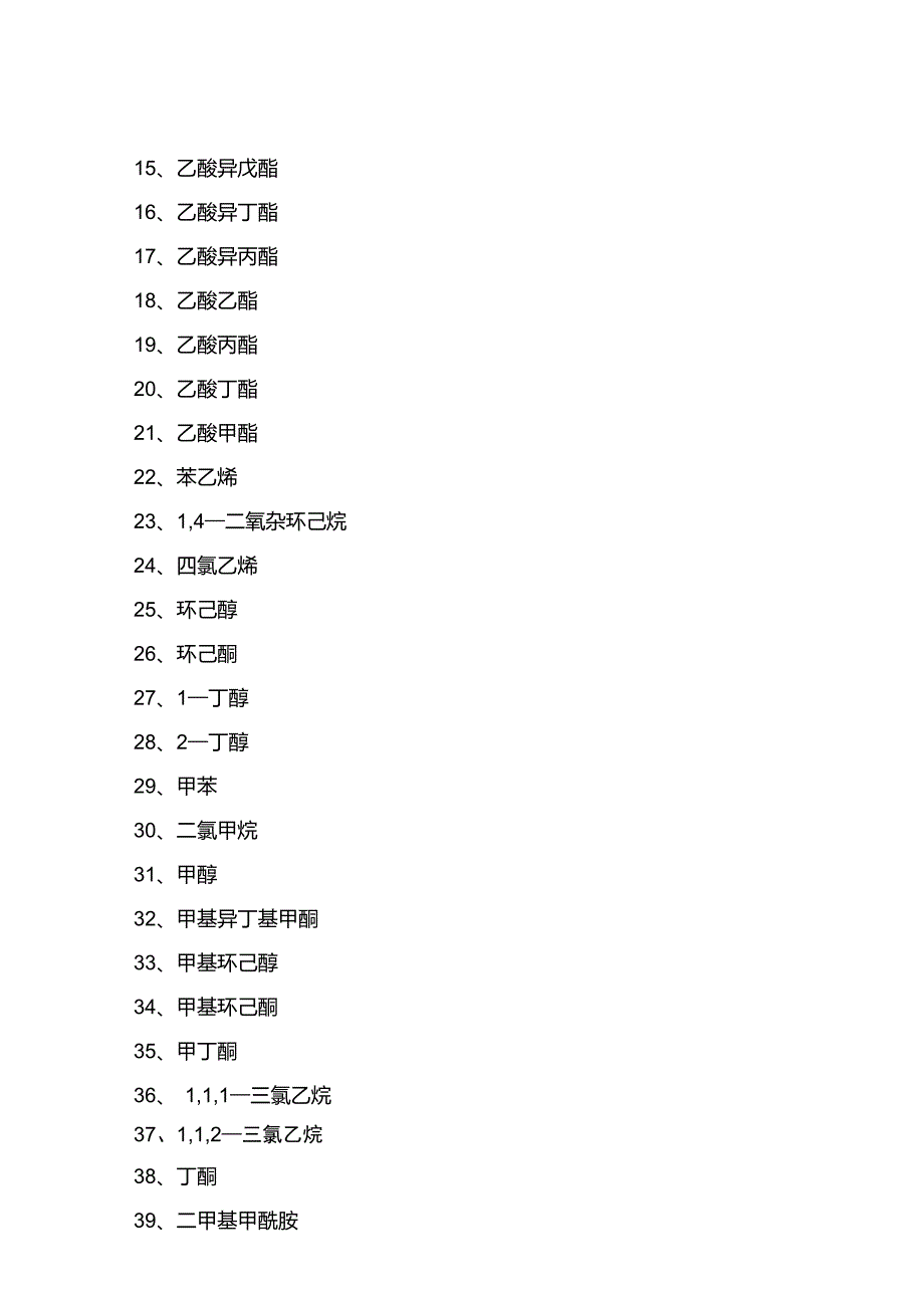 常用有机溶剂按毒性大小分类表_第3页