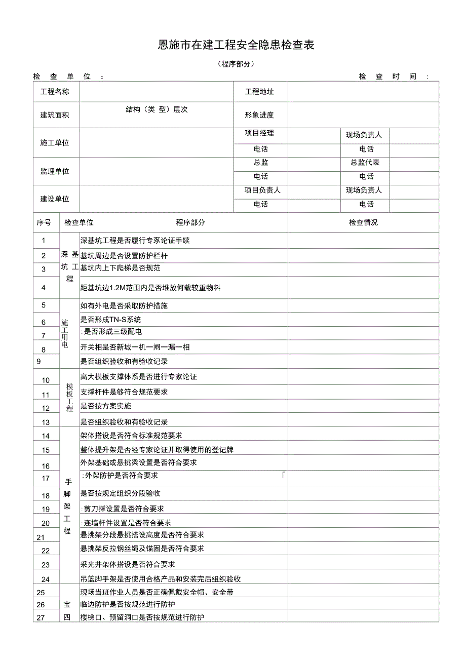 安全隐患检查表_第3页