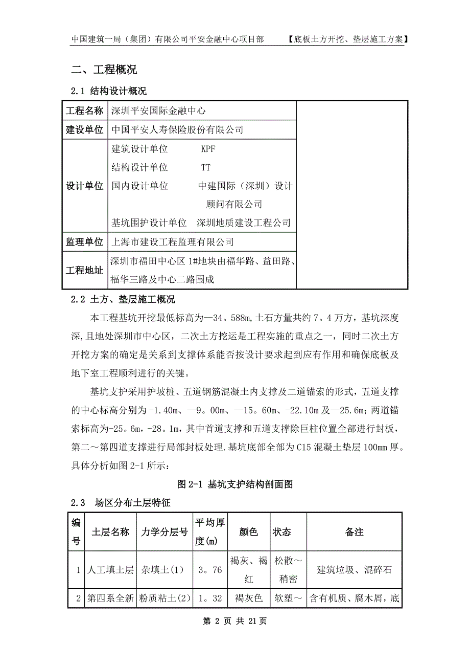 平安金融中心底板土方开挖、垫层施工方案_第4页