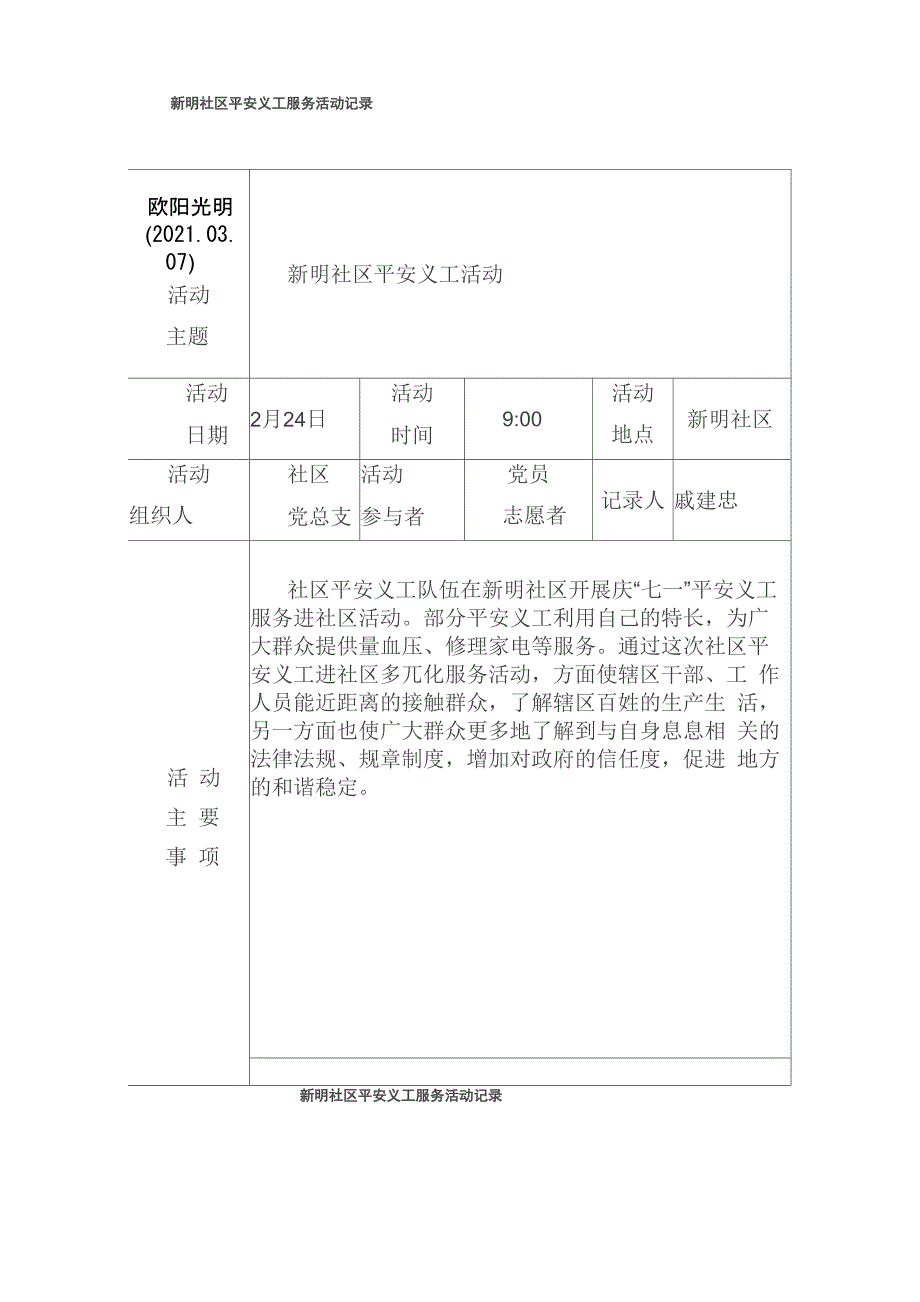 2021年志愿者服务活动记录_第1页