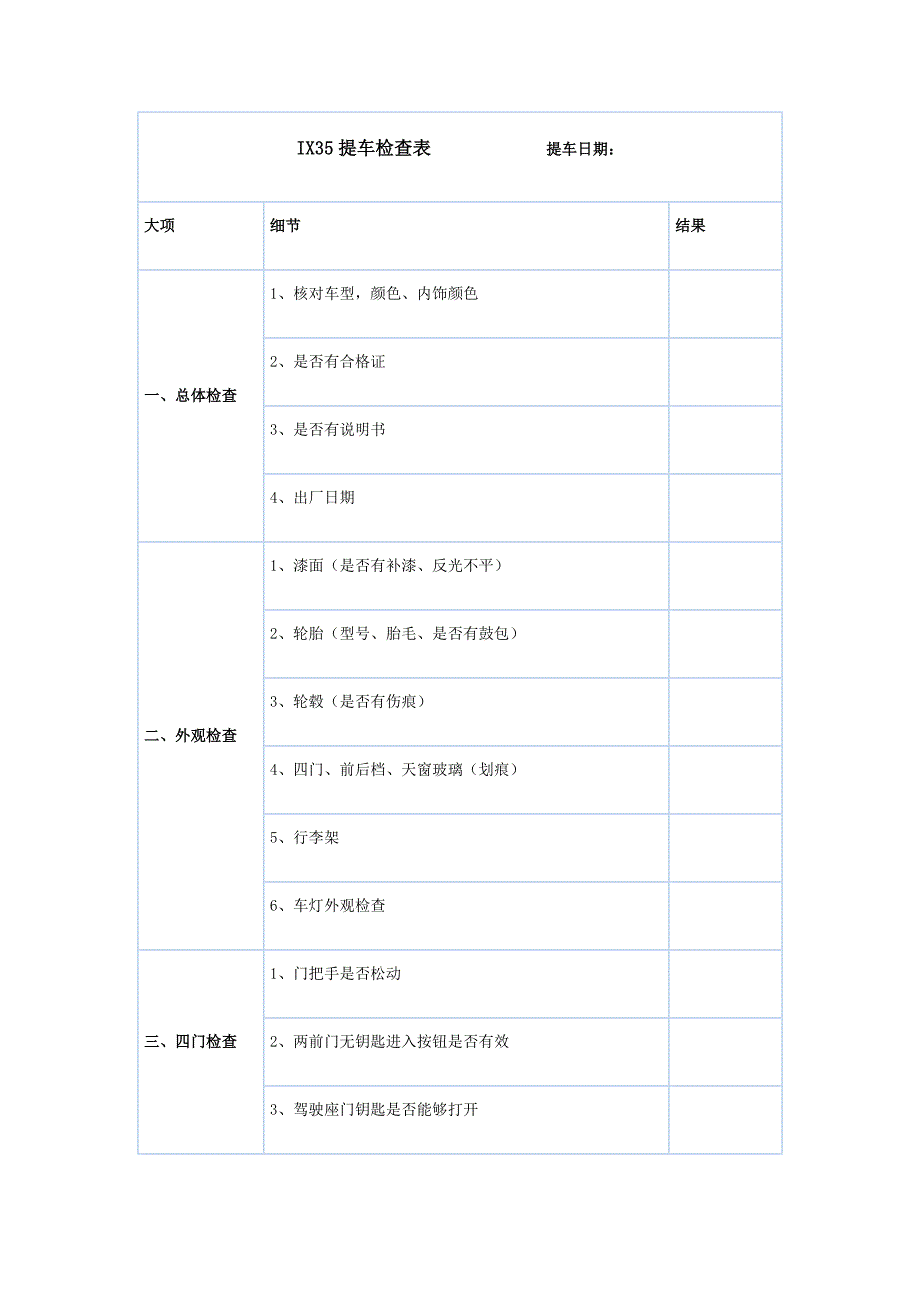 IX35提车检查表.doc_第1页