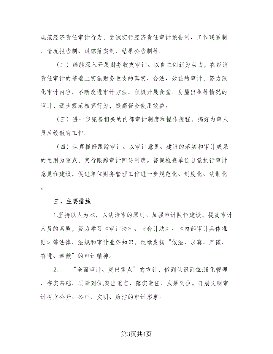 2023年内部审计工作计划标准样本（2篇）.doc_第3页