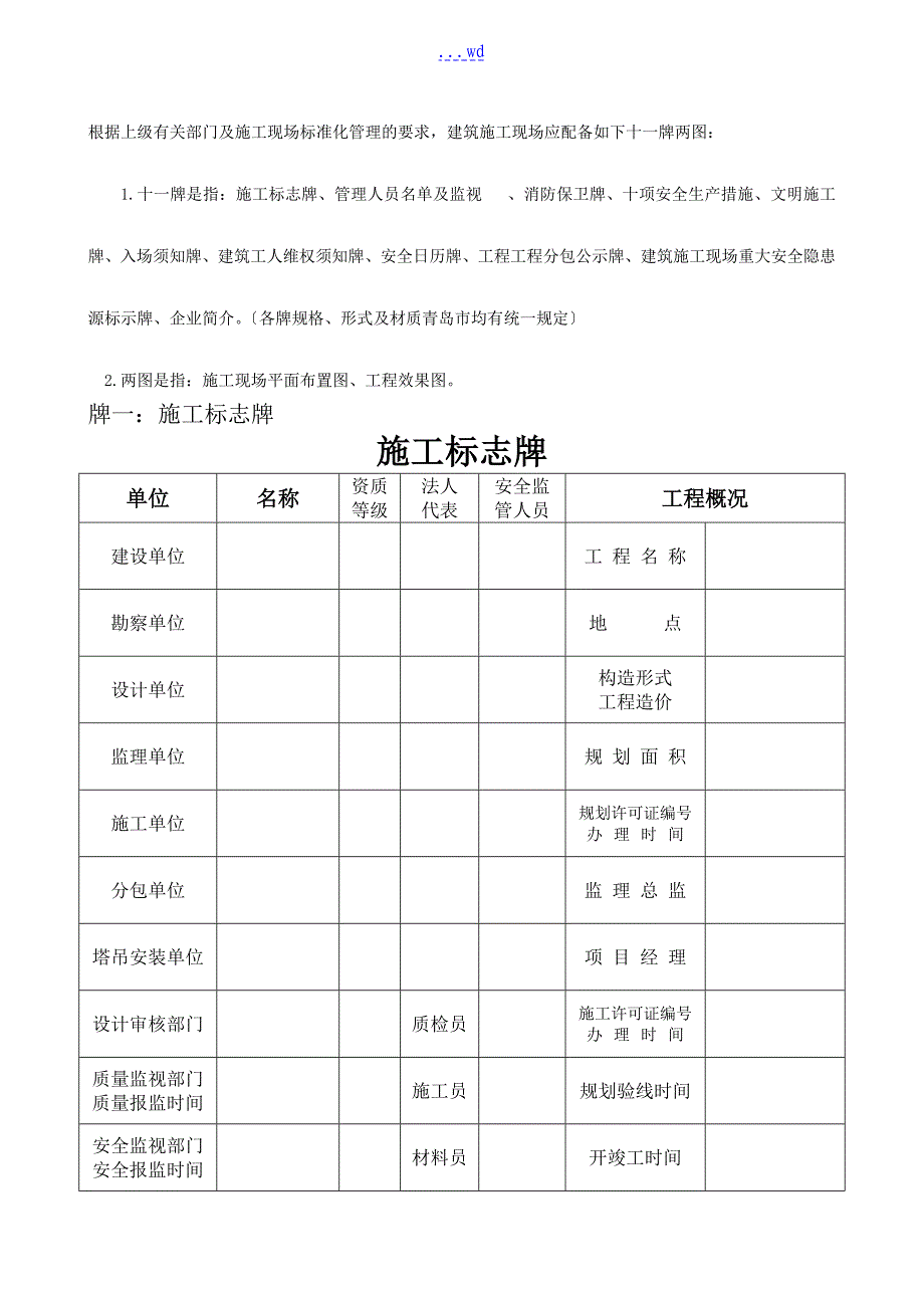 施工现场十一牌二图_第1页