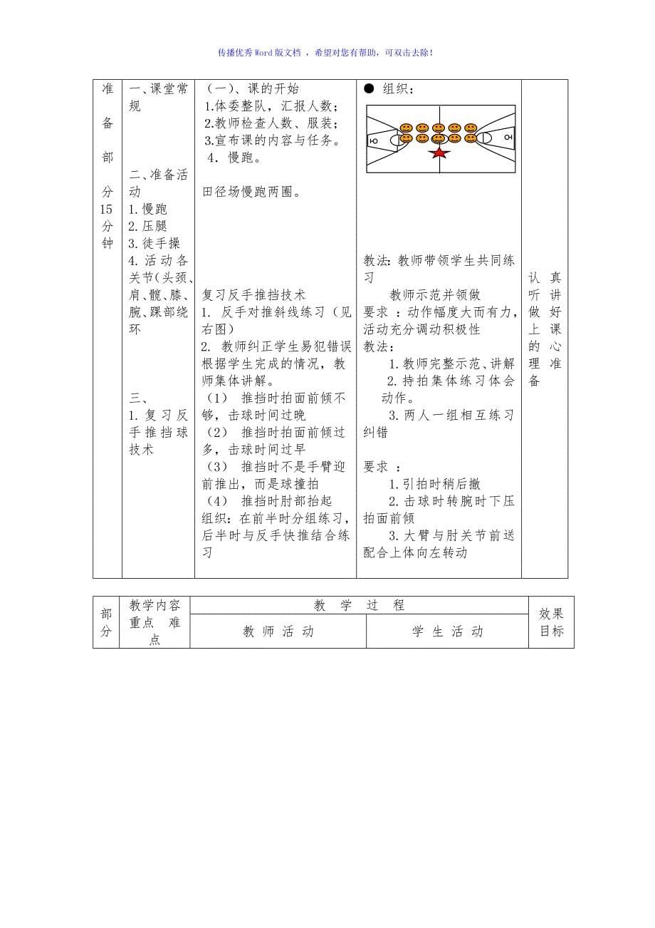 小学乒乓球课教案Word编辑_第5页
