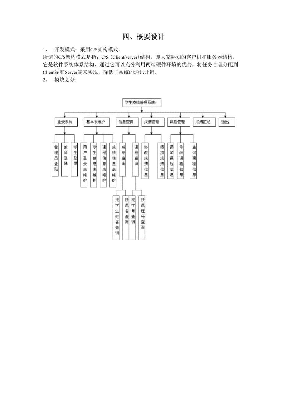 项目开发设计文档(学生成绩管理系统)_第5页