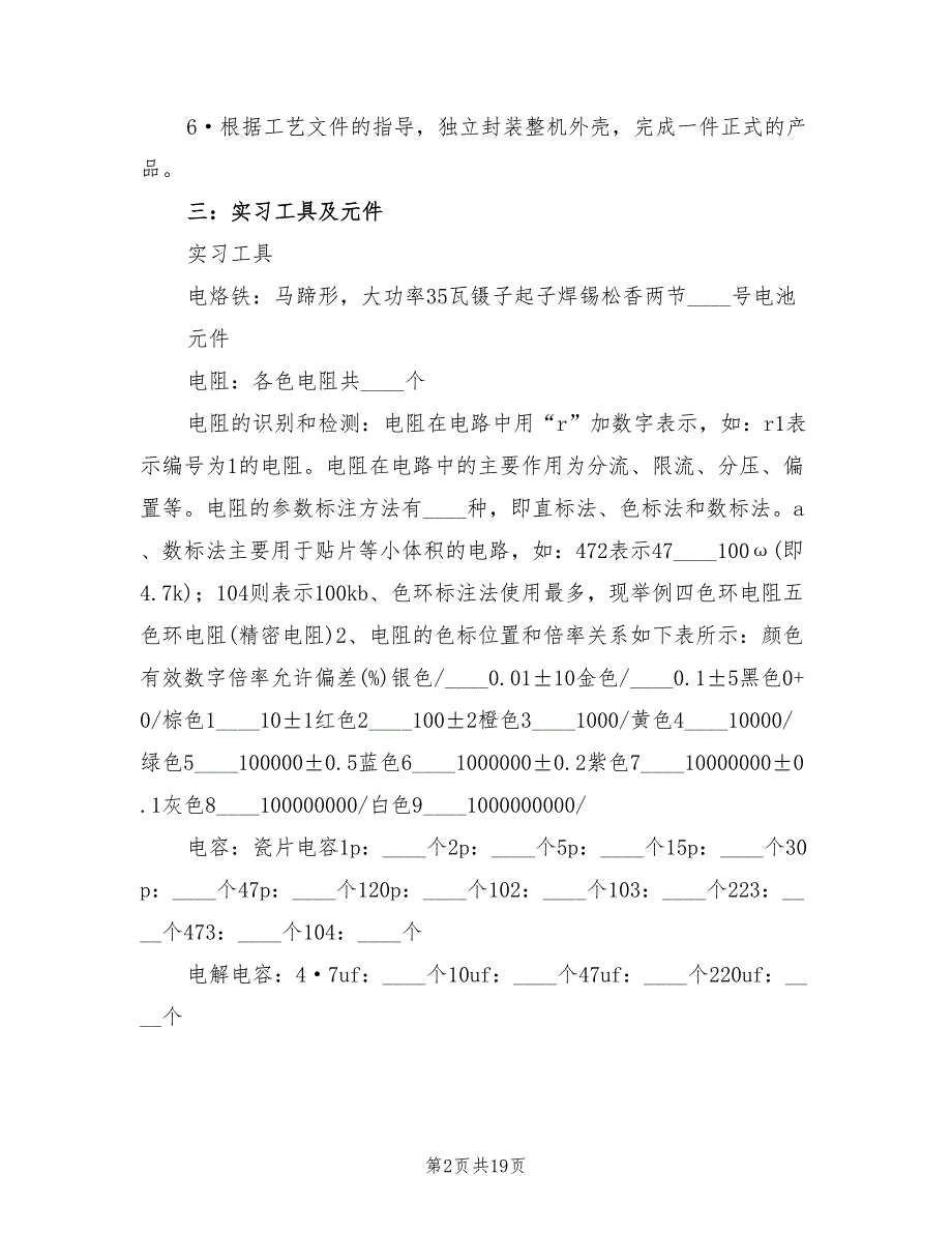 电子工艺实习报告总结标准(4篇)_第2页