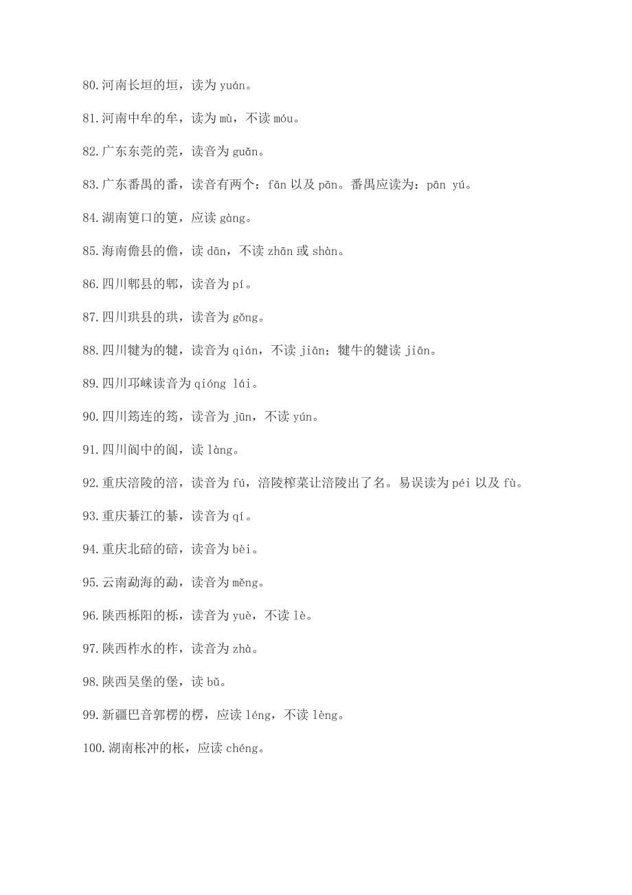 易错地名100个_第5页