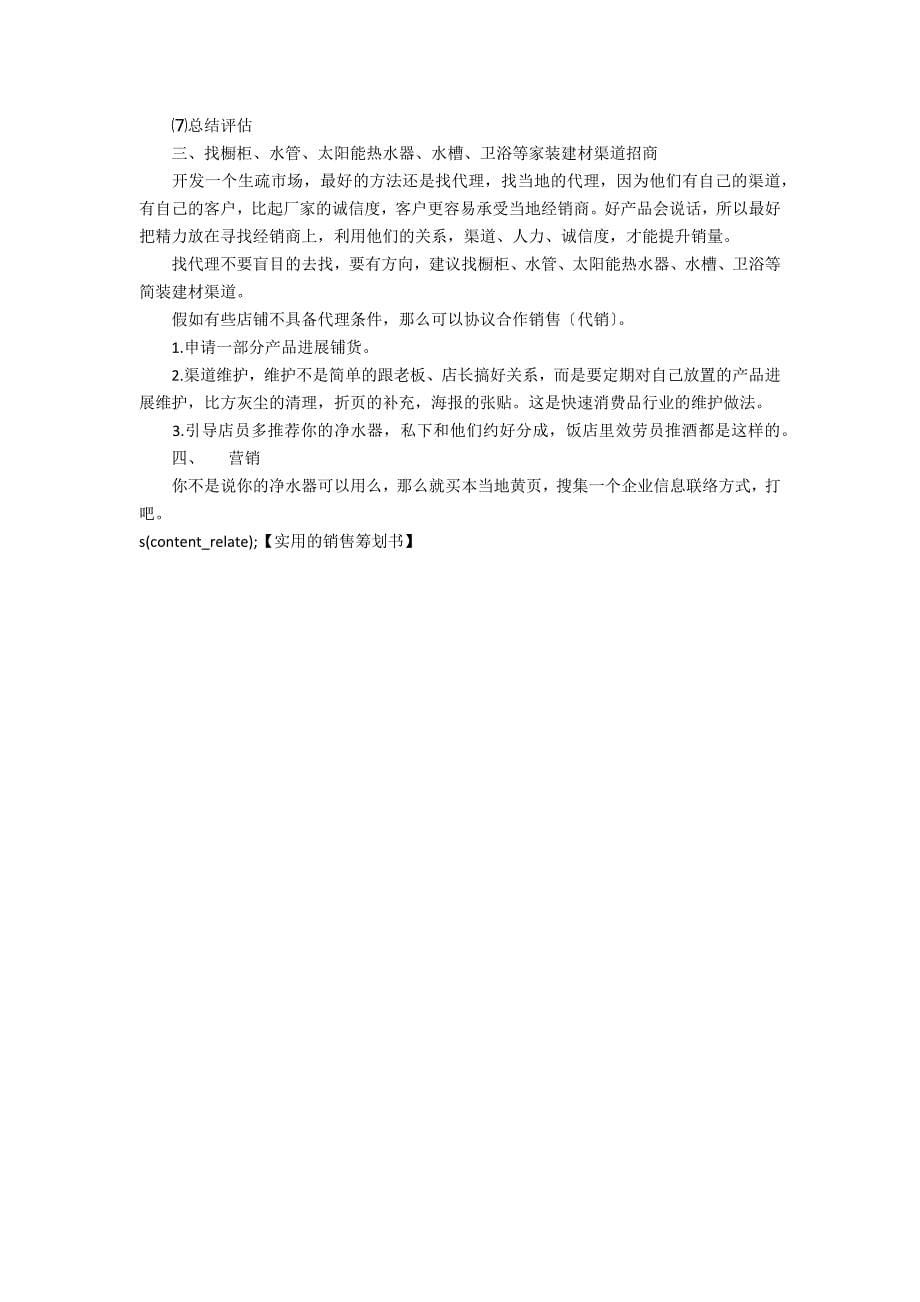 实用的销售策划书1_第5页