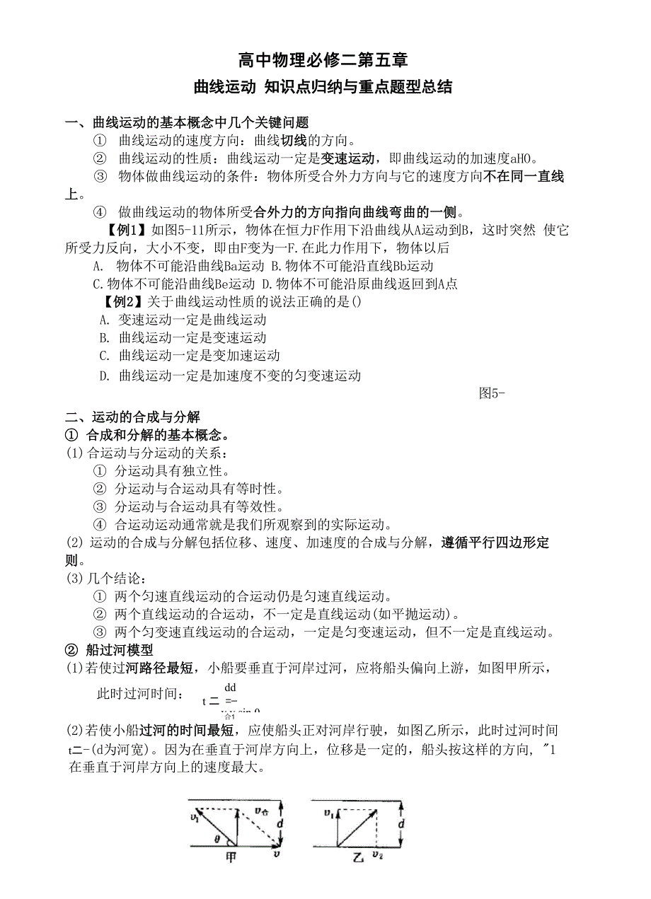 必修二曲线运动知识点归纳与重点题型总结_第2页