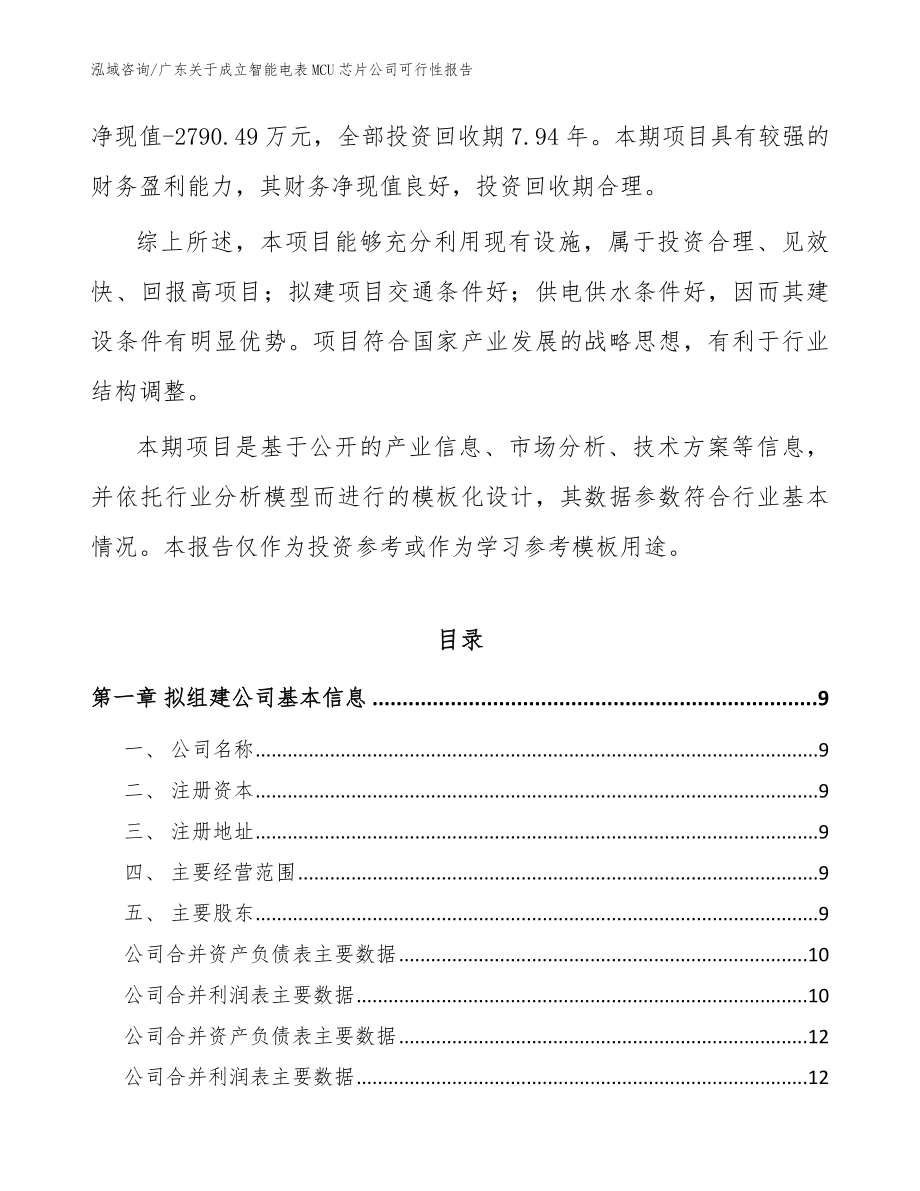 广东关于成立智能电表MCU芯片公司可行性报告（参考模板）_第3页