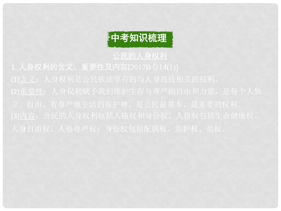 重庆市中考政治总复习 第二 法律 考点6 人身权利课件_第3页