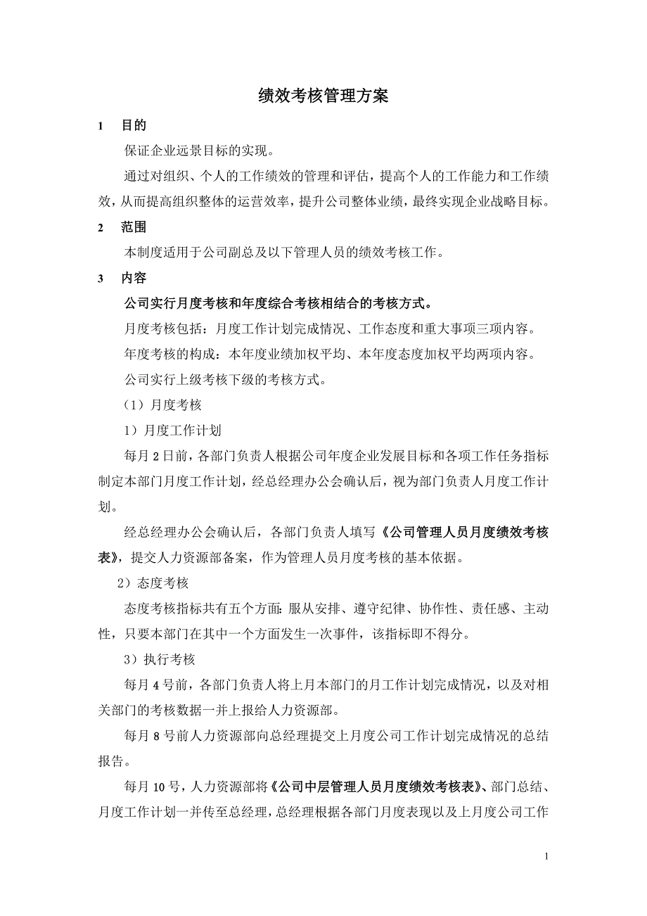 精品资料2022年收藏的绩效考核管理方案_第2页