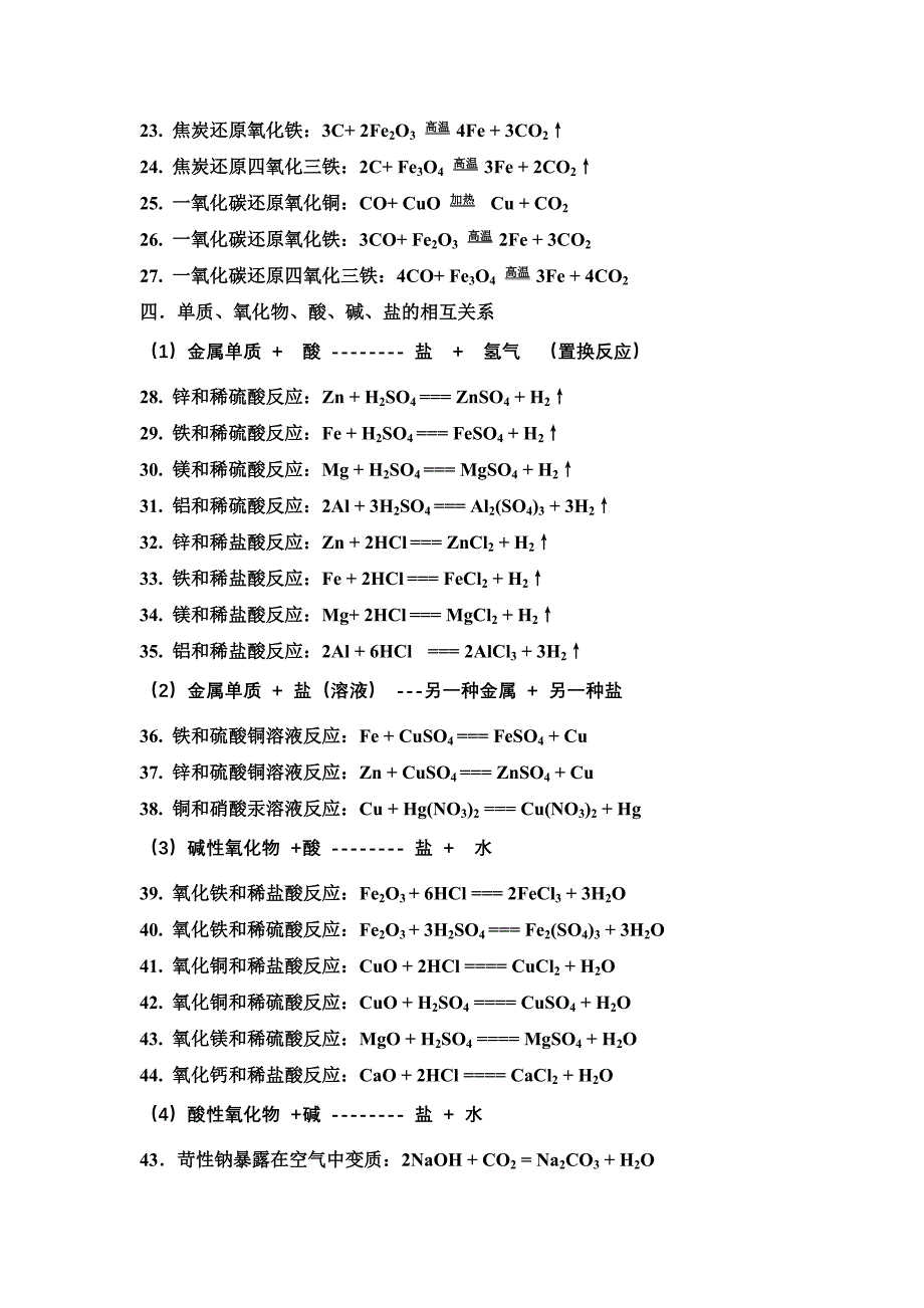 初中化学方程式集锦_第2页
