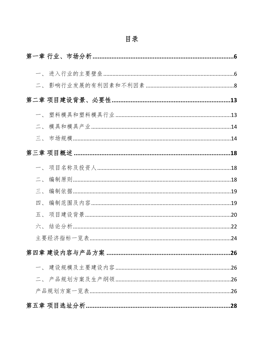 沧州注塑模具项目可行性研究报告_第1页