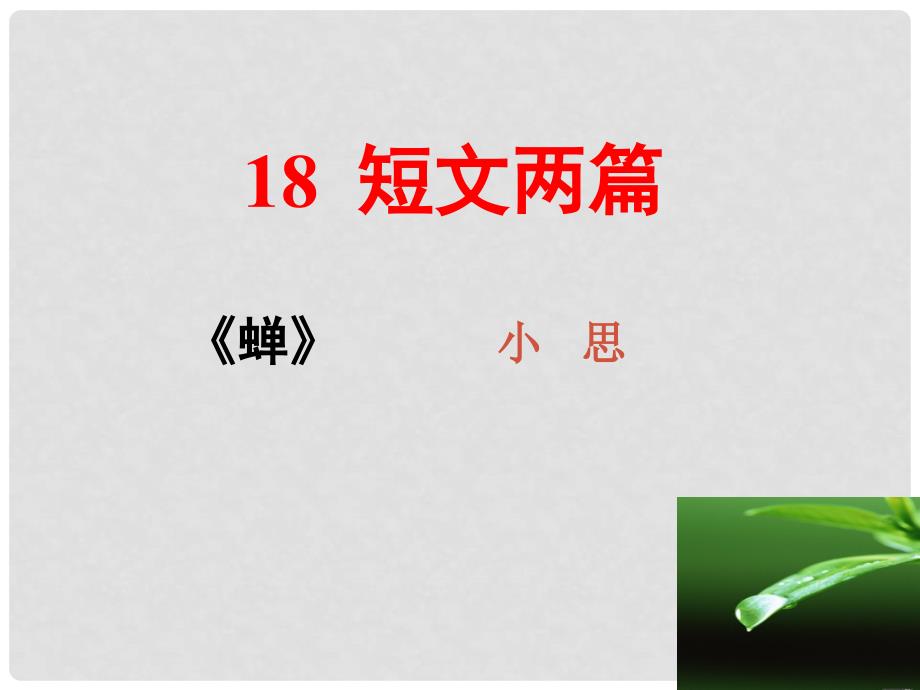 山东省潍坊高新区浞景学校七年级语文上册 18 短文两篇 蝉课件 （新版）新人教版_第2页