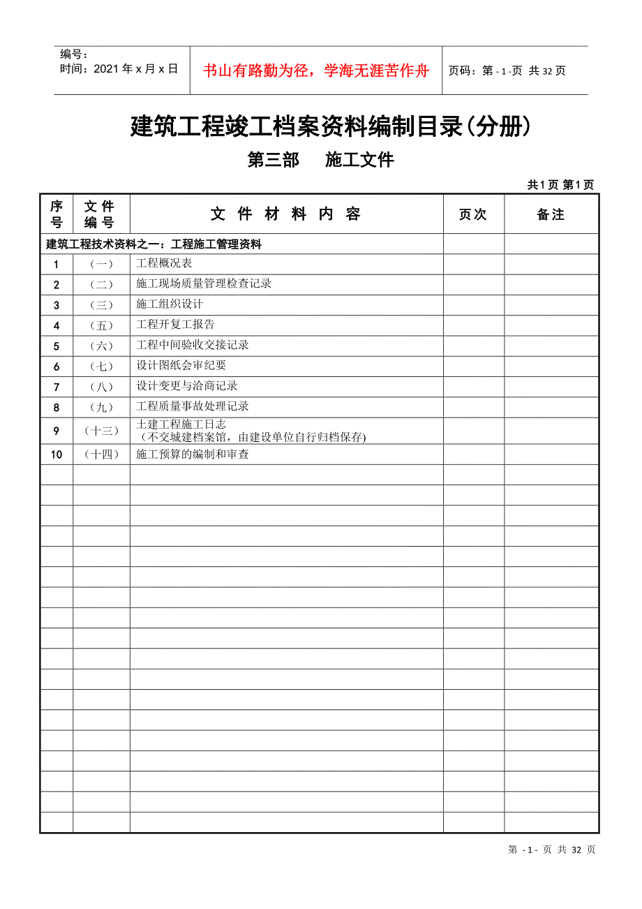 建筑工程竣工档案施工文件_第1页