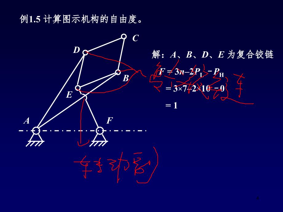 自由度计算例题PPT演示课件_第4页