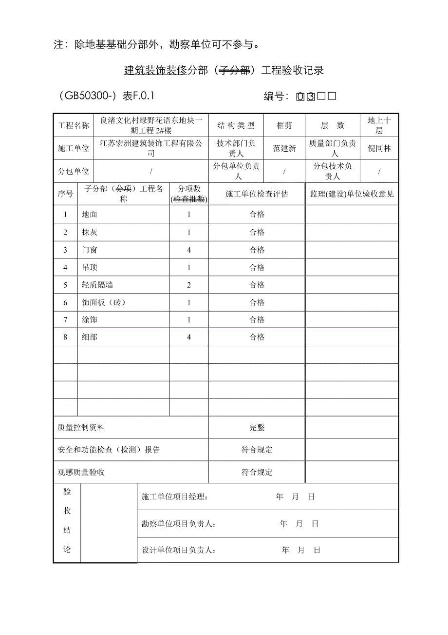 装修分部工程验收记录表_第2页