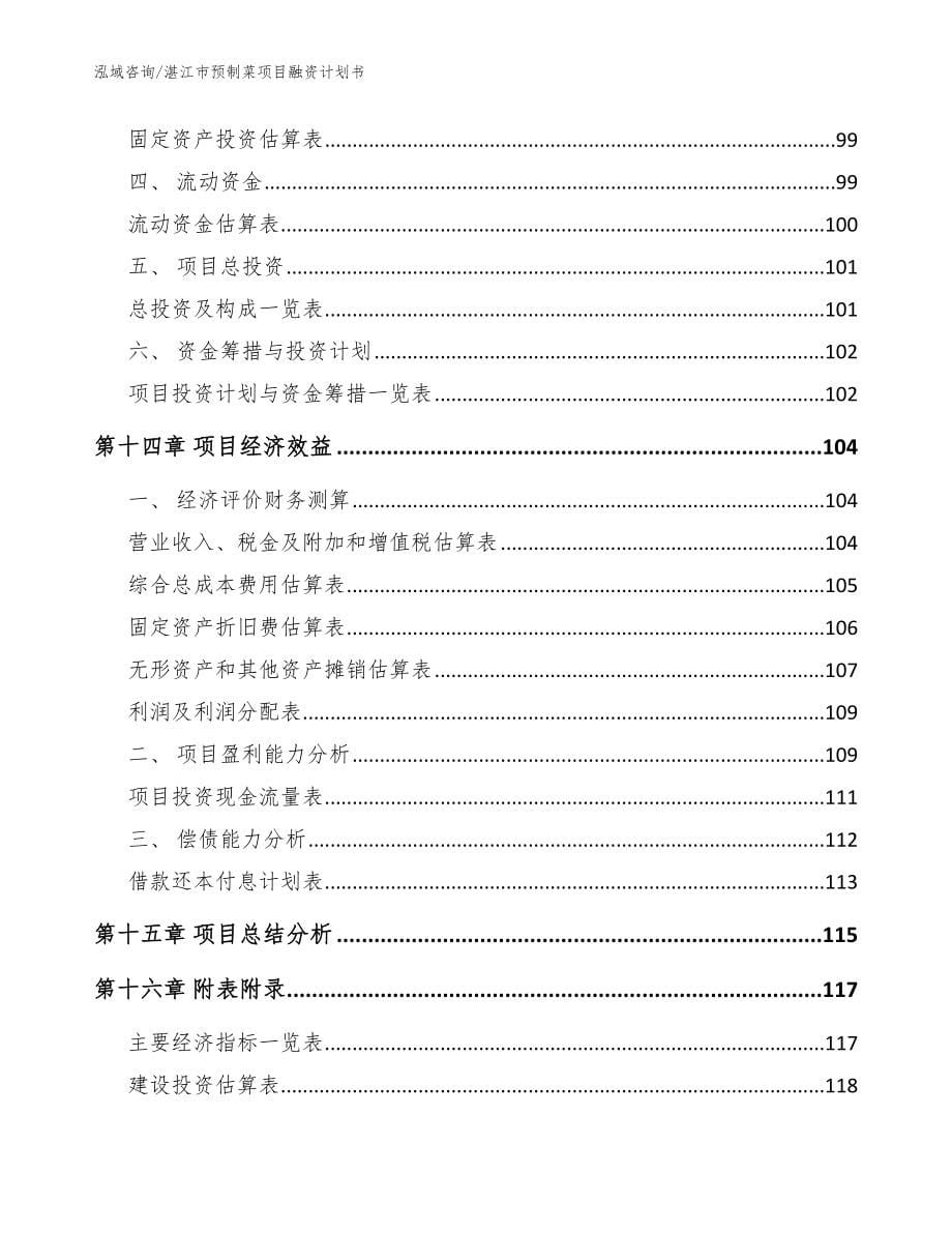 湛江市预制菜项目融资计划书模板_第5页