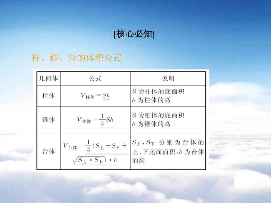 高中数学北师大版必修2 精品教学课件：第一章 167;7 第2课时 柱、锥、台的体积_第4页