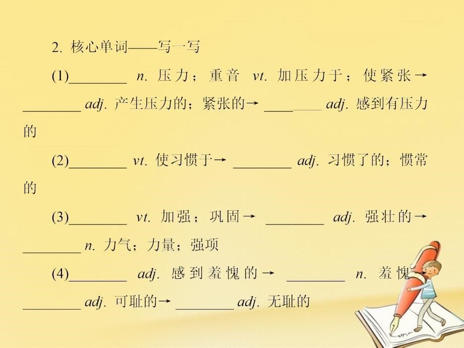 （新课标）2018高三英语一轮复习 Unit 3 A healthy life课件 新人教版选修6_第5页