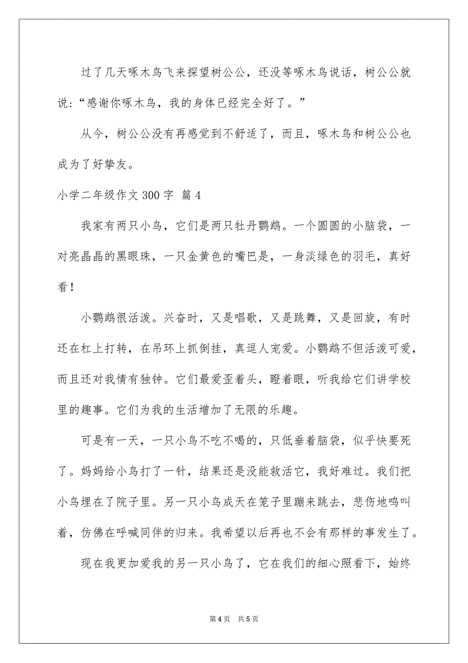 小学二年级作文300字_第4页