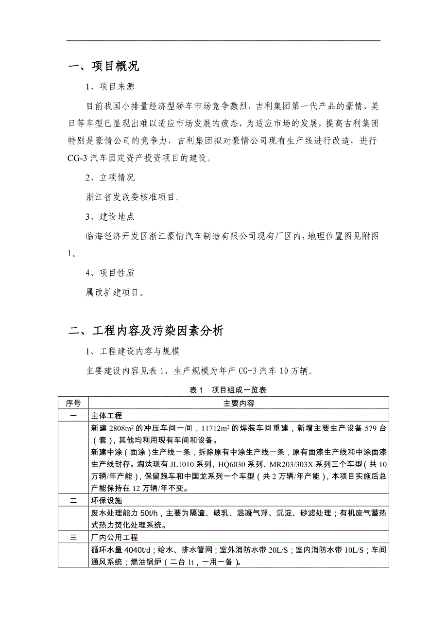 年产10万辆cg-3汽车固定资产投资项目环境影响报告_第4页