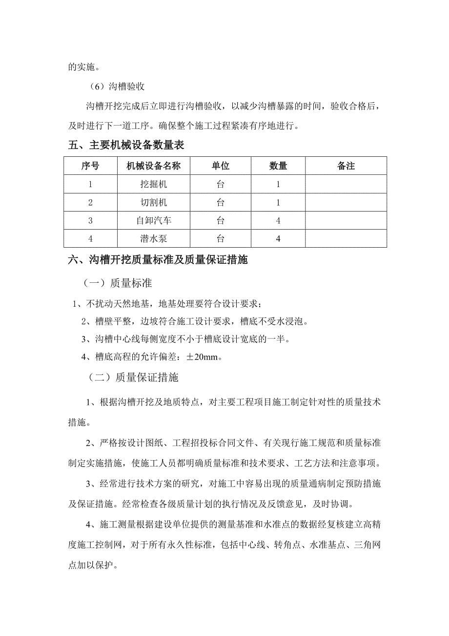 沟槽开挖专项施工方案_第5页