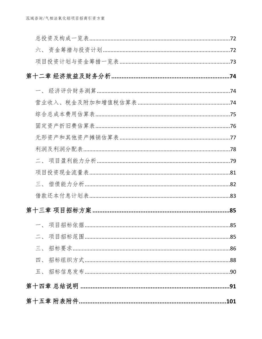 气相法氧化铝项目招商引资方案模板范文_第4页