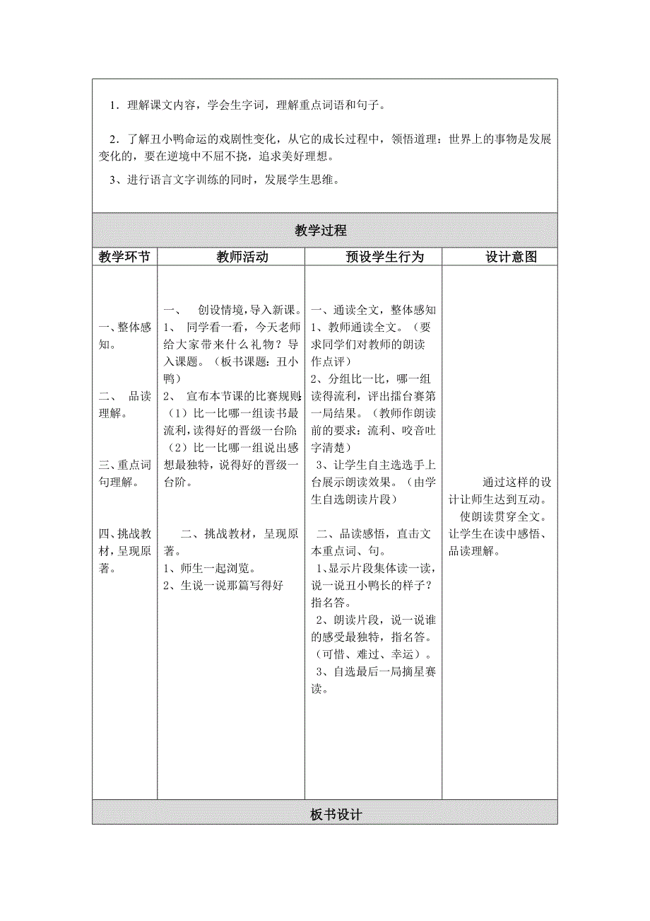 小学语文教学设计与反思模板.doc_第2页